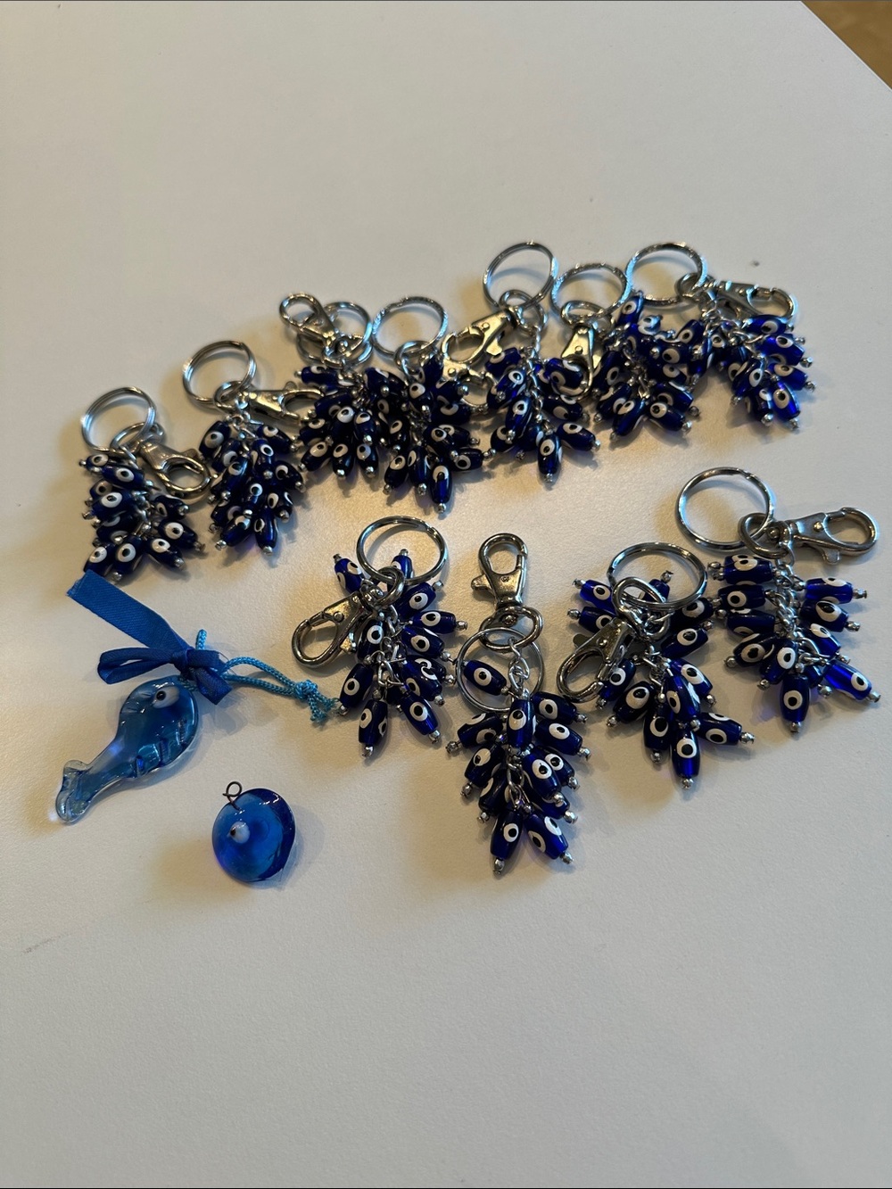Blue Evil Eye keychain bundle